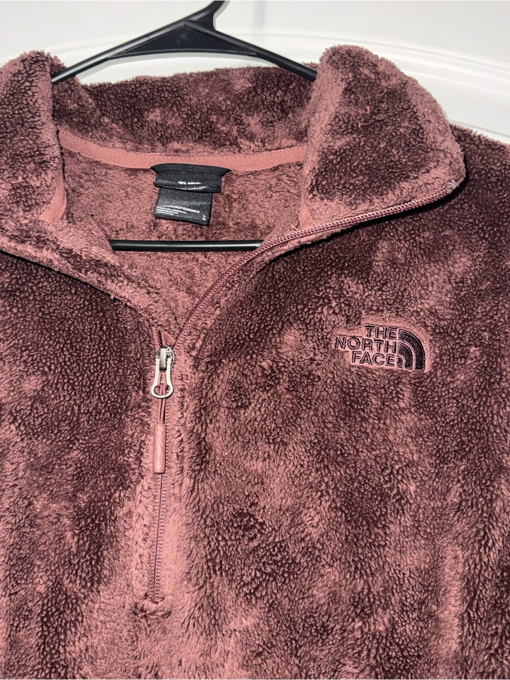 The North Face Osito 1/4 Zip Sweatshirt Women’s Size Large Brown Fuzzy Fleece - Picture 2 of 5